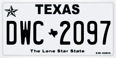 TX license plate DWC2097