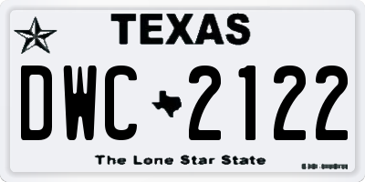 TX license plate DWC2122