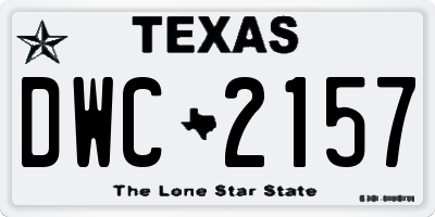 TX license plate DWC2157