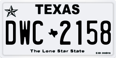TX license plate DWC2158