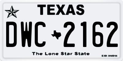 TX license plate DWC2162