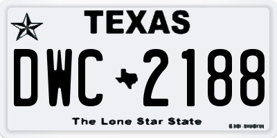 TX license plate DWC2188