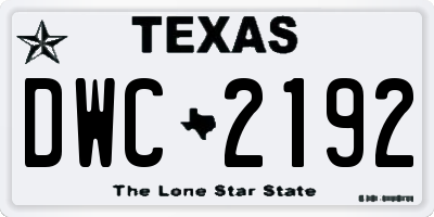 TX license plate DWC2192