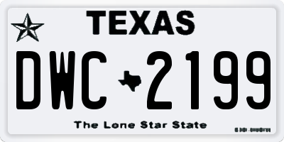 TX license plate DWC2199
