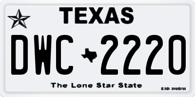 TX license plate DWC2220