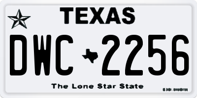 TX license plate DWC2256