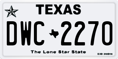 TX license plate DWC2270