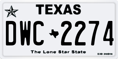 TX license plate DWC2274