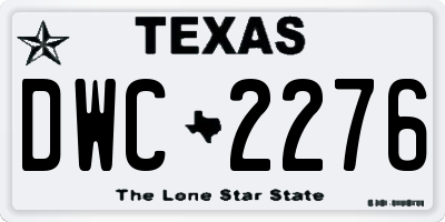 TX license plate DWC2276