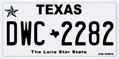 TX license plate DWC2282
