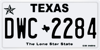 TX license plate DWC2284