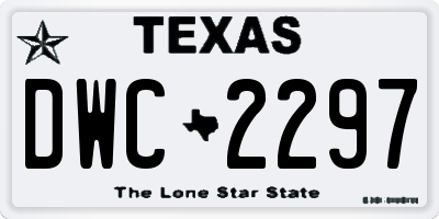 TX license plate DWC2297