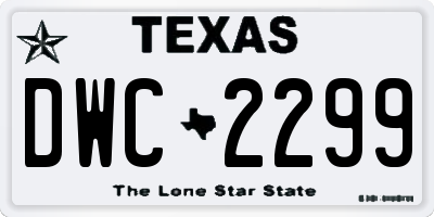 TX license plate DWC2299