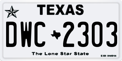 TX license plate DWC2303
