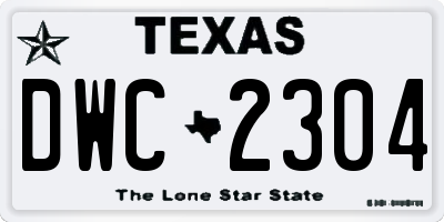 TX license plate DWC2304