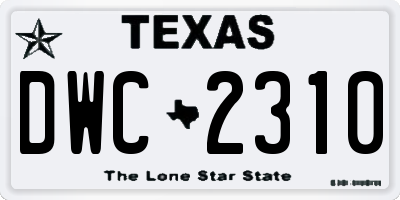 TX license plate DWC2310