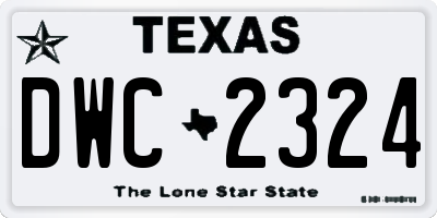 TX license plate DWC2324