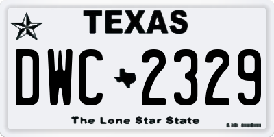 TX license plate DWC2329