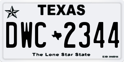 TX license plate DWC2344