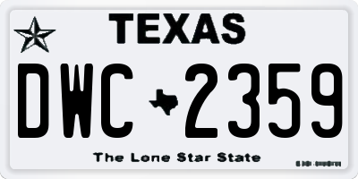 TX license plate DWC2359