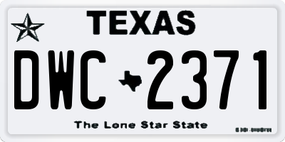 TX license plate DWC2371