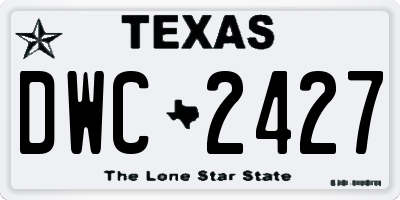 TX license plate DWC2427