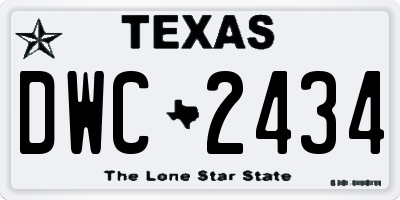 TX license plate DWC2434