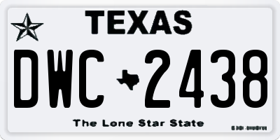TX license plate DWC2438