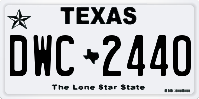 TX license plate DWC2440