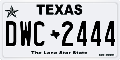 TX license plate DWC2444