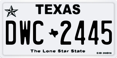 TX license plate DWC2445