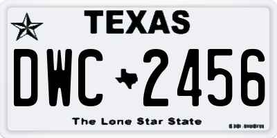 TX license plate DWC2456