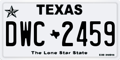 TX license plate DWC2459
