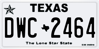 TX license plate DWC2464