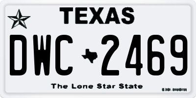 TX license plate DWC2469
