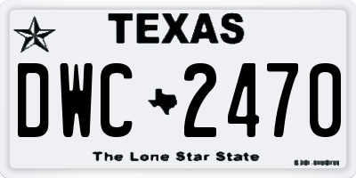 TX license plate DWC2470