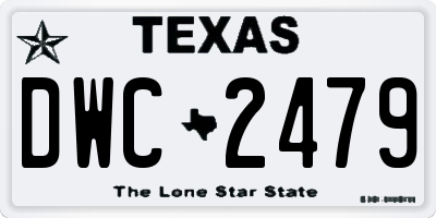 TX license plate DWC2479