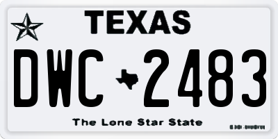 TX license plate DWC2483