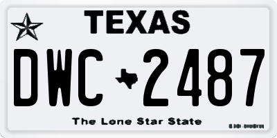TX license plate DWC2487