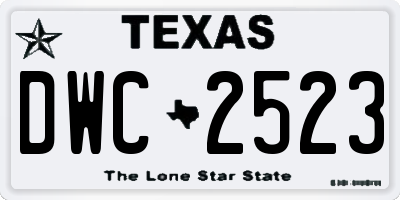 TX license plate DWC2523