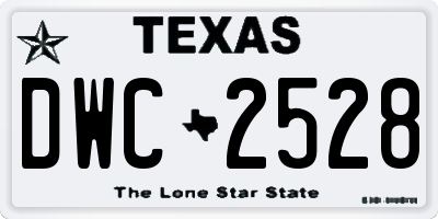 TX license plate DWC2528