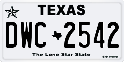TX license plate DWC2542