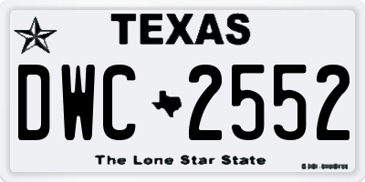 TX license plate DWC2552