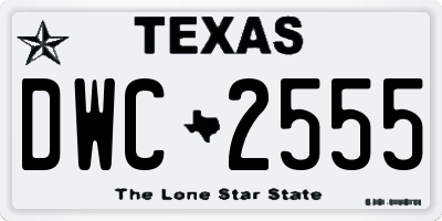 TX license plate DWC2555