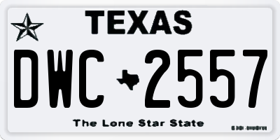 TX license plate DWC2557
