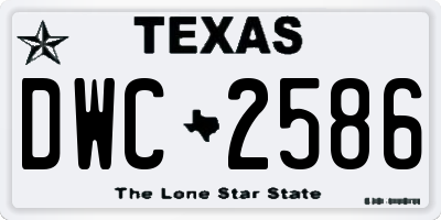 TX license plate DWC2586