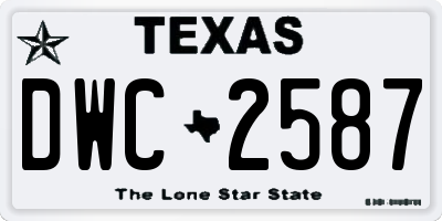 TX license plate DWC2587