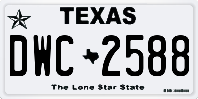 TX license plate DWC2588