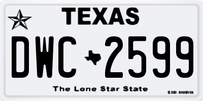TX license plate DWC2599