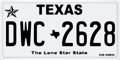 TX license plate DWC2628